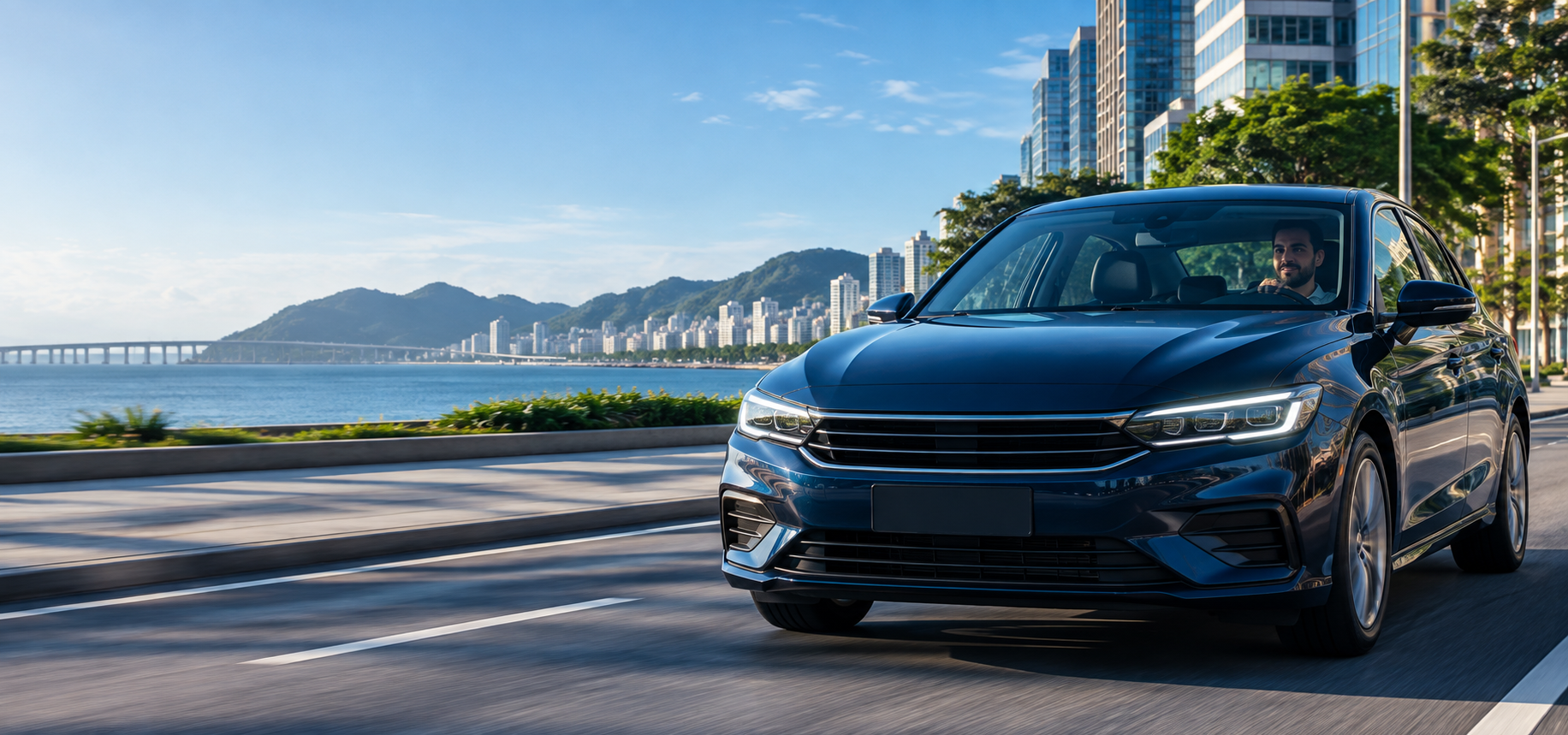 Automóvel moderno protegido pelo Seguro Automóvel Cotrare