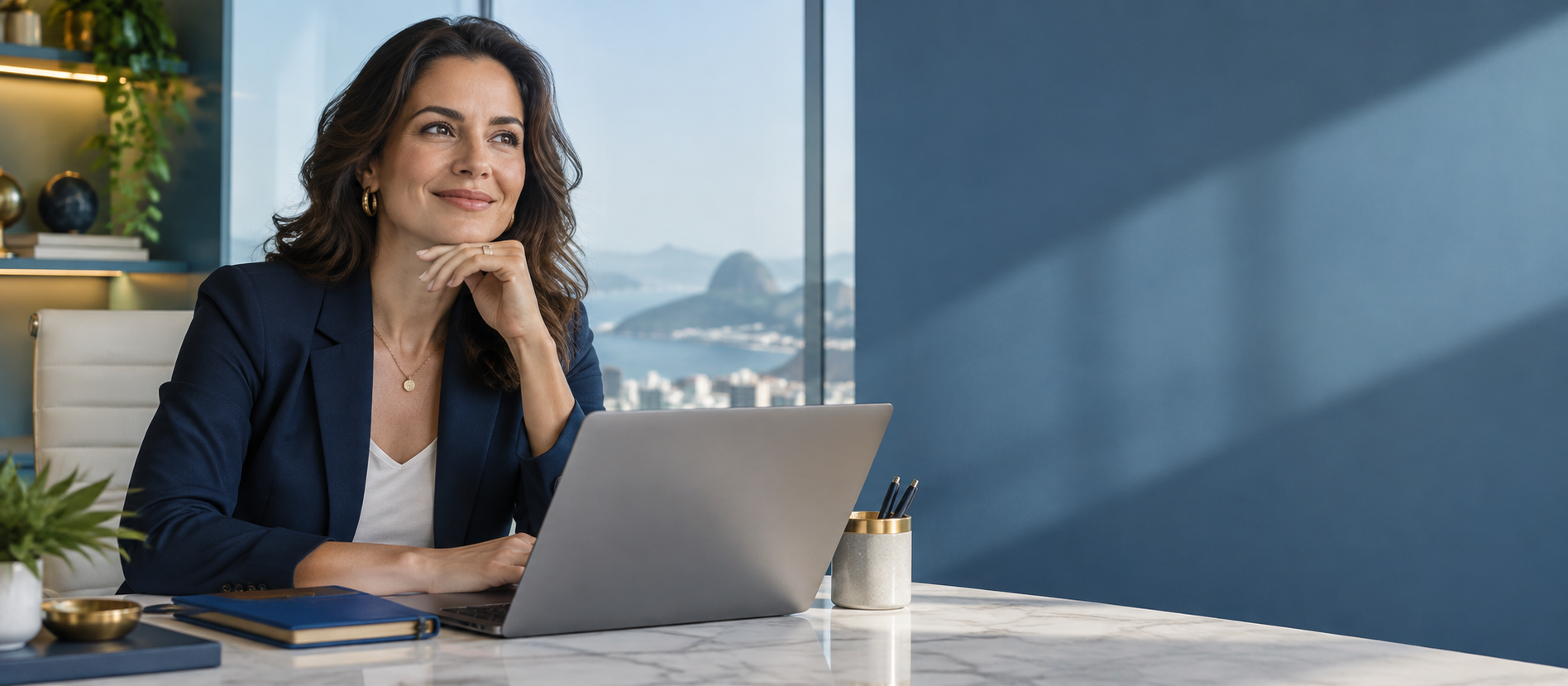 Profissional trabalhando com tranquilidade e proteção de renda