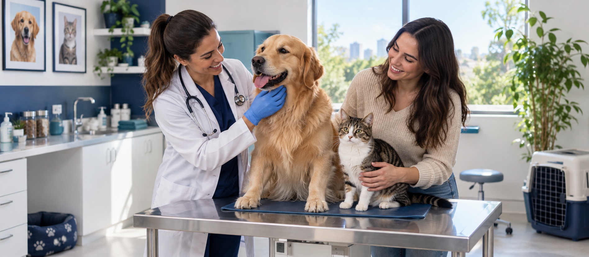 Atendimento veterinário para cão e gato